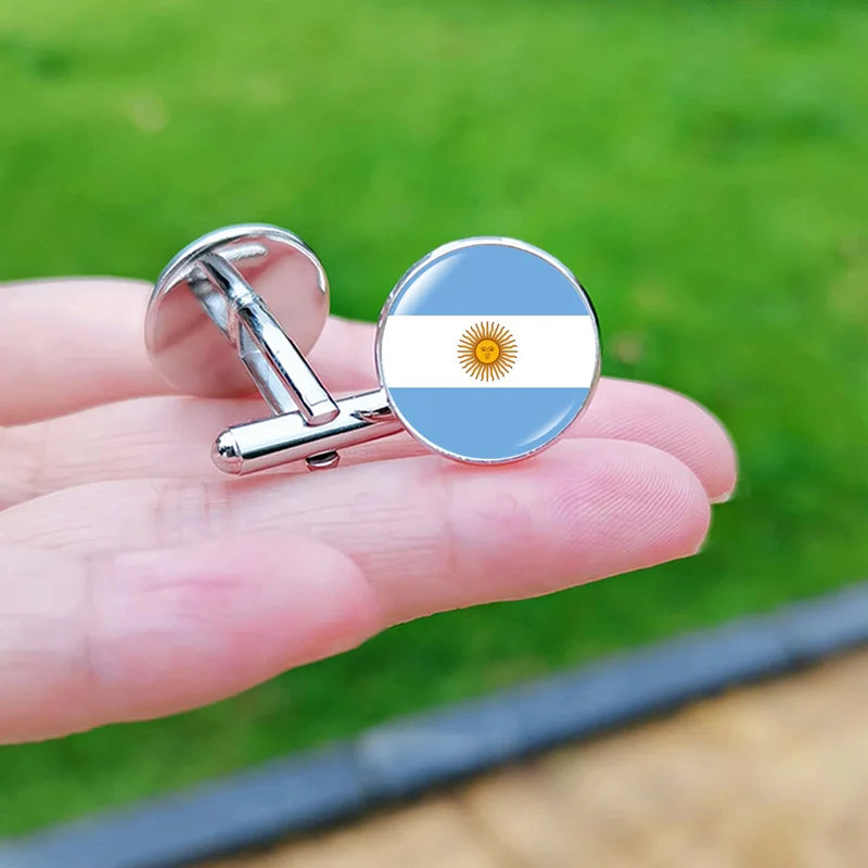 2024 France Flag Cufflinks Spain Chile Russia Netherlands Serbia USA Czech Republic Portugal Norway Switzerland Cuff Links Gift