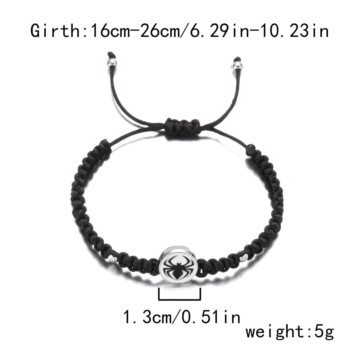 Handwoven Bat Spider Bracelet for Women Unisex Halloween Black String Rope Braided Bracelets Festival Party Jewelry Accessories
