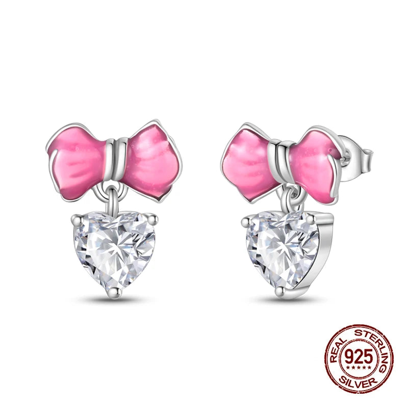 Earrings 925 Silver Shining Heart Shaped Zircon Butterfly Hoop Earrings For Women Engagement Birthday Proluxe Fine Jewelry Gift