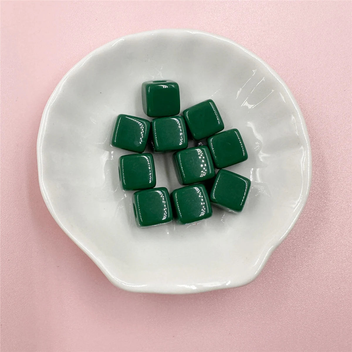 10pcs 10mm Square Shape Beads For Jewelry Making Spacer Candy color Acrylic Beaded Jewelry Materials