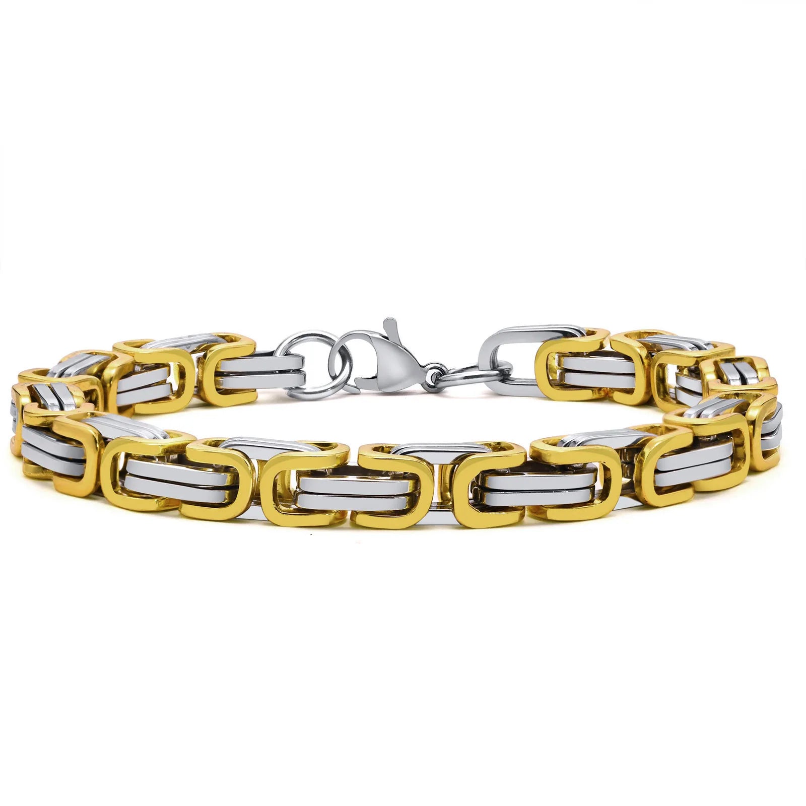 Vnox Stylish Byzantine Chain Bracelet for Men Women Boys, Waterproof Stainless Steel Link Wristband, 4/5/6/6.5/8mm Wide - Madeinsea©