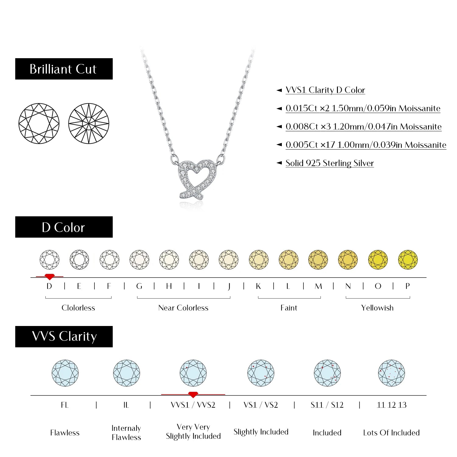 MODIAN D Color Moissanite Necklaces 925 Sterling Silver Exquisite Sweet Irregular Heart Pendant Necklace For Women Fine Jewelry