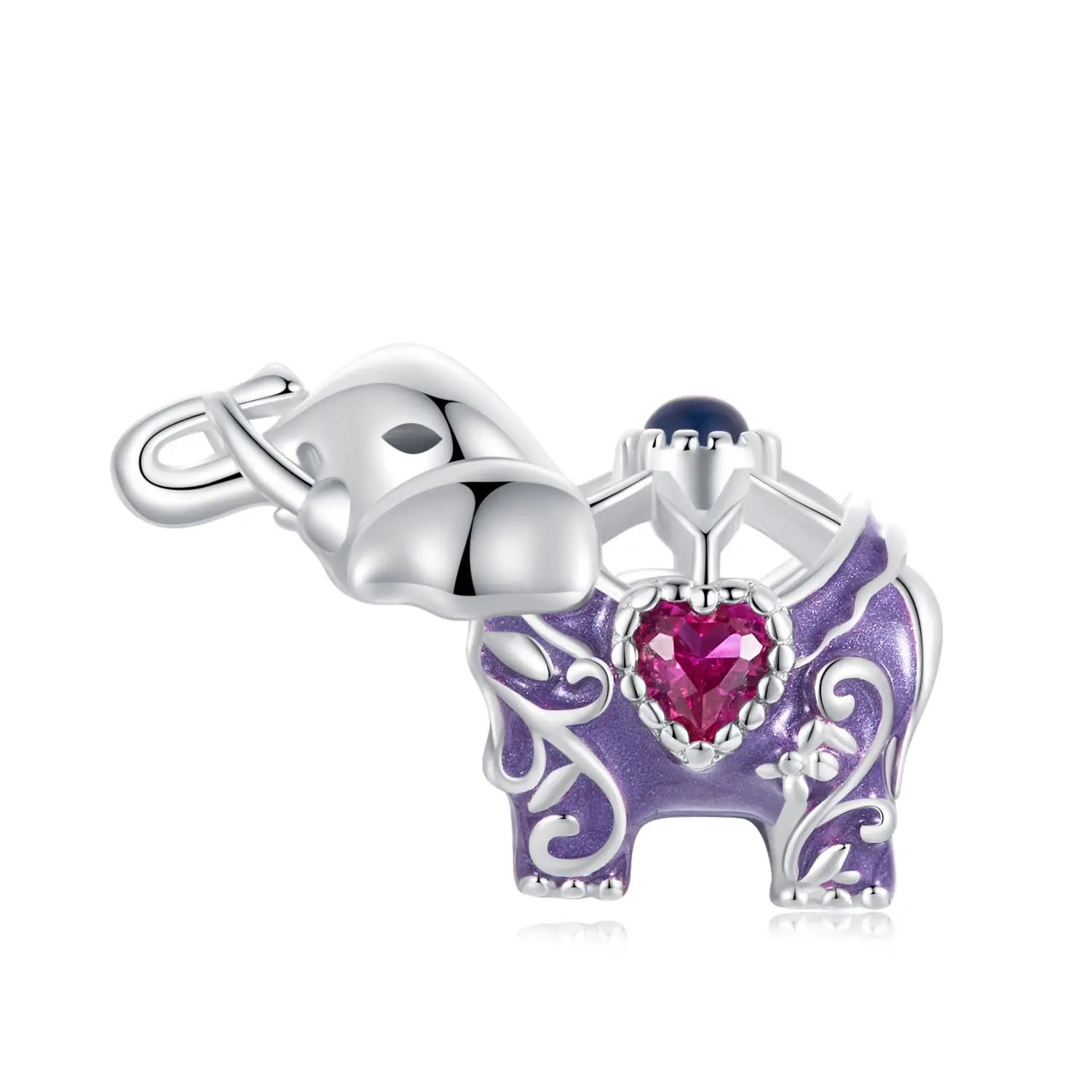 BAMOER 925 Sterling Silver Animal Pendant Colorful Zoo World Flying Dragon Beads Original for Women Teens DIY Cute Necklace