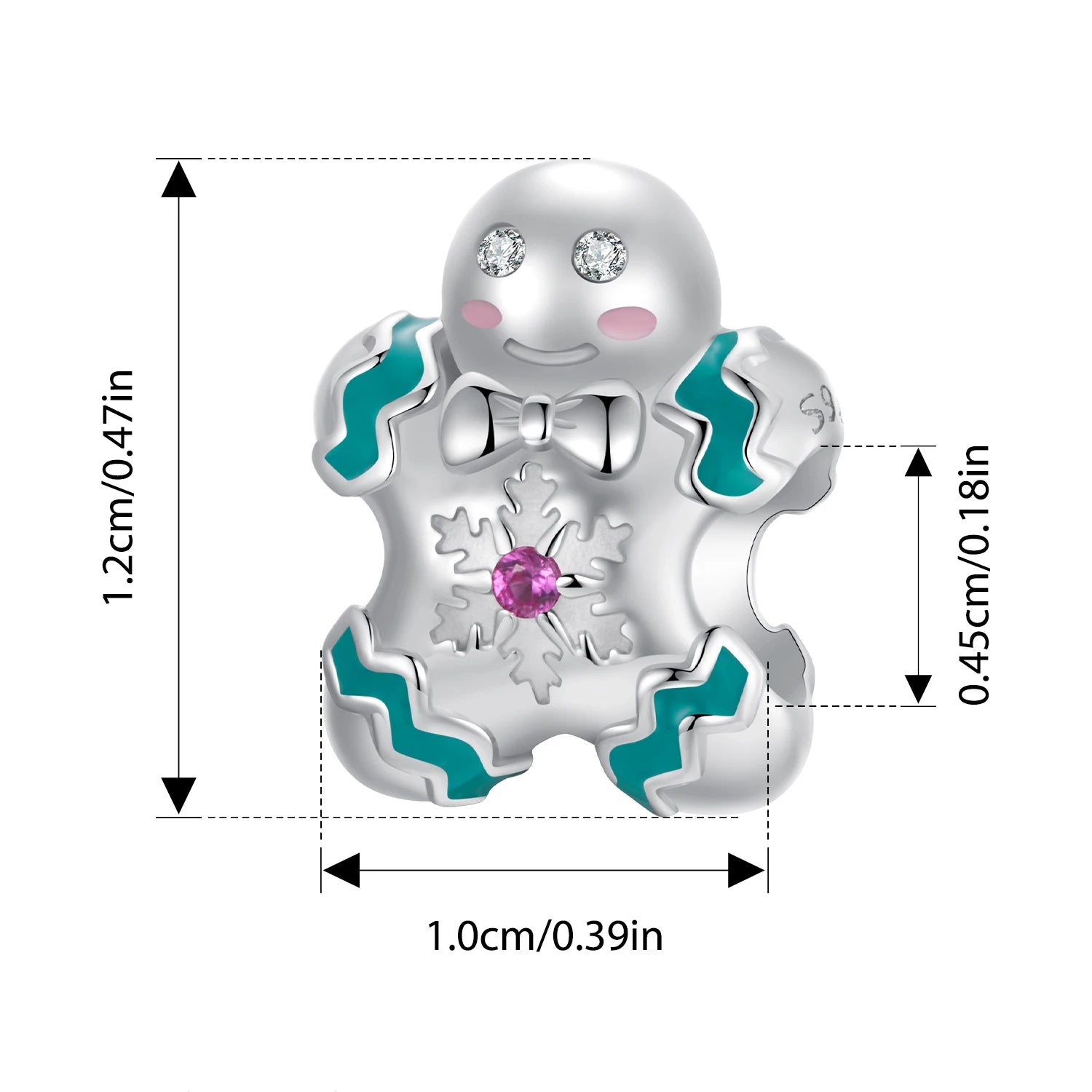 Bamoer Original 925 Sterling Silber Weihnachtsanhänger Bär Schneemann Passend für Original Armband Halskette Damen Geschenk Feiner Schmuck