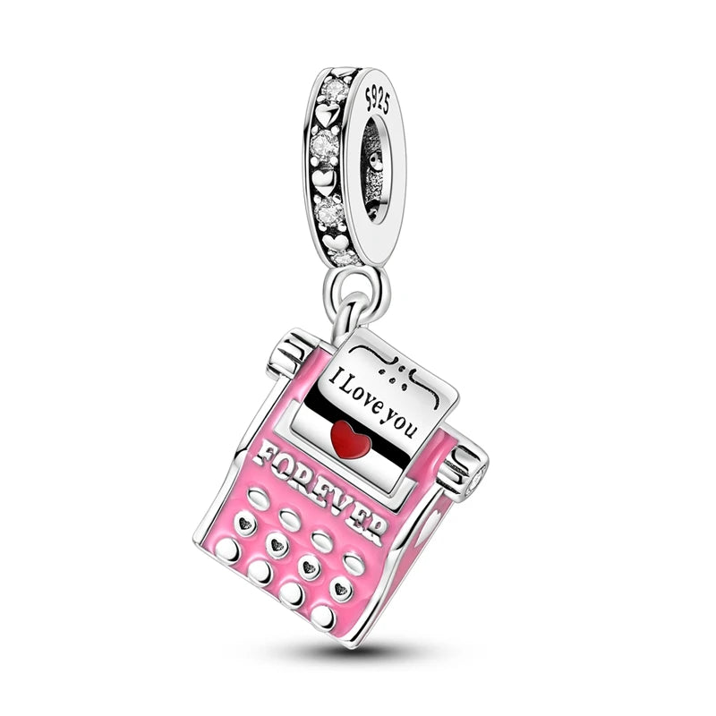 New 925 Sterling Silver Charms Bead Red Cherry Strawberry Love Heart Charm Fit Original Bracelet Pendant DIY Jewelry For Women - Madeinsea©