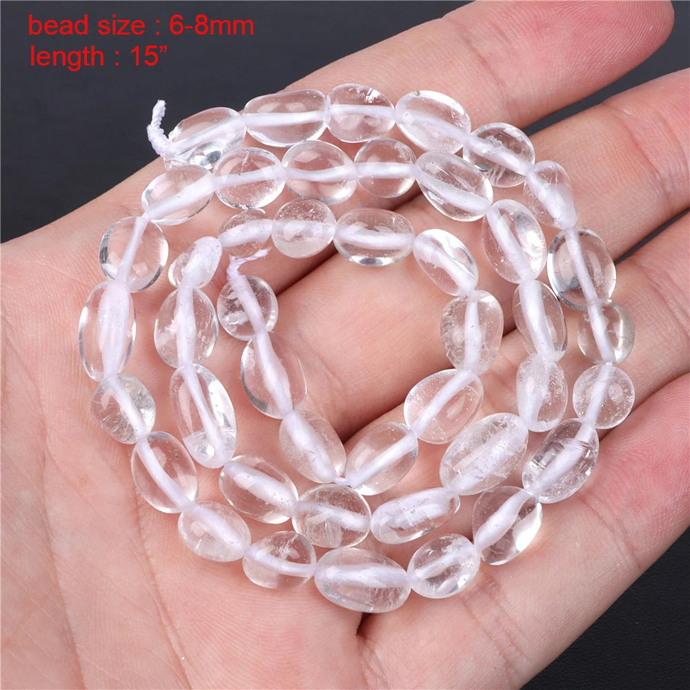 Wholesale Natural Stone Clear Quartz Crystals Beads Faceted Smooth Irregular Loose Bead For Jewelry Making Charm Accessories DIY