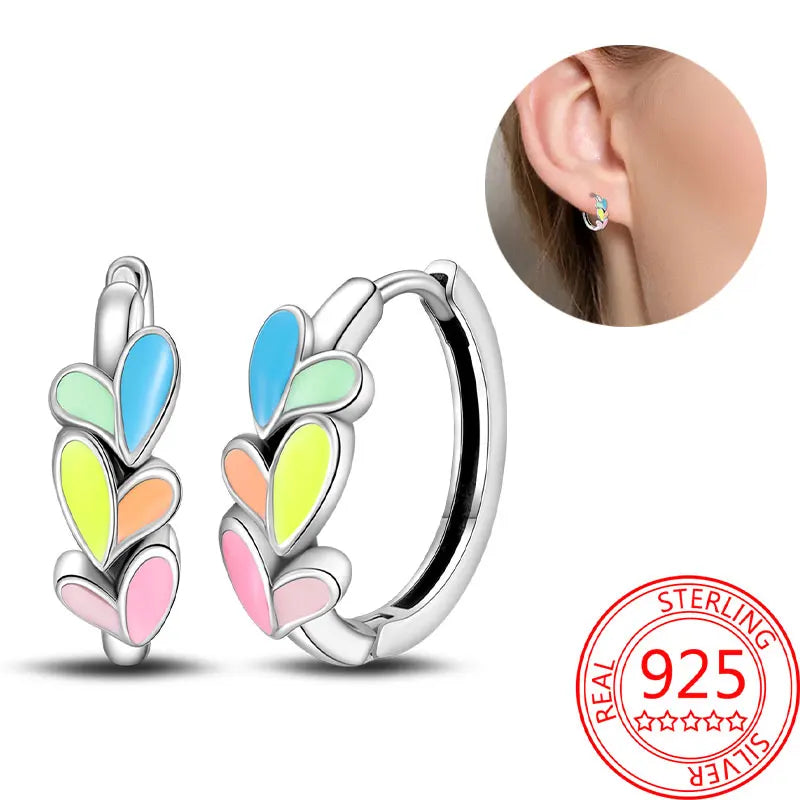 Hot Sale Bee Earrings For Girl Lovely Yellow Black Dancing Bee Happy S925 Hoop Earrings Birthday Gift Silver Jewelry