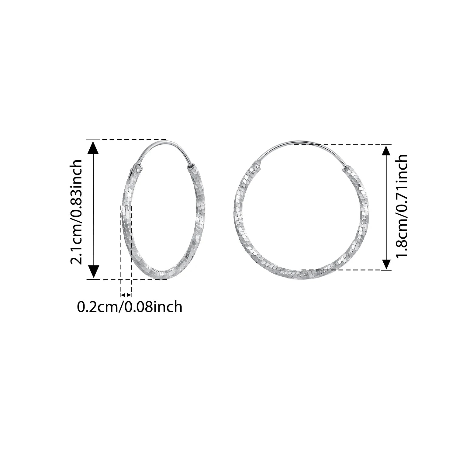 BISAER 925 Sterling Silver Frost Classic Circle Big Hoop Earrings Hypoallergenic Trendy for European Style Woman Fine Jewelry