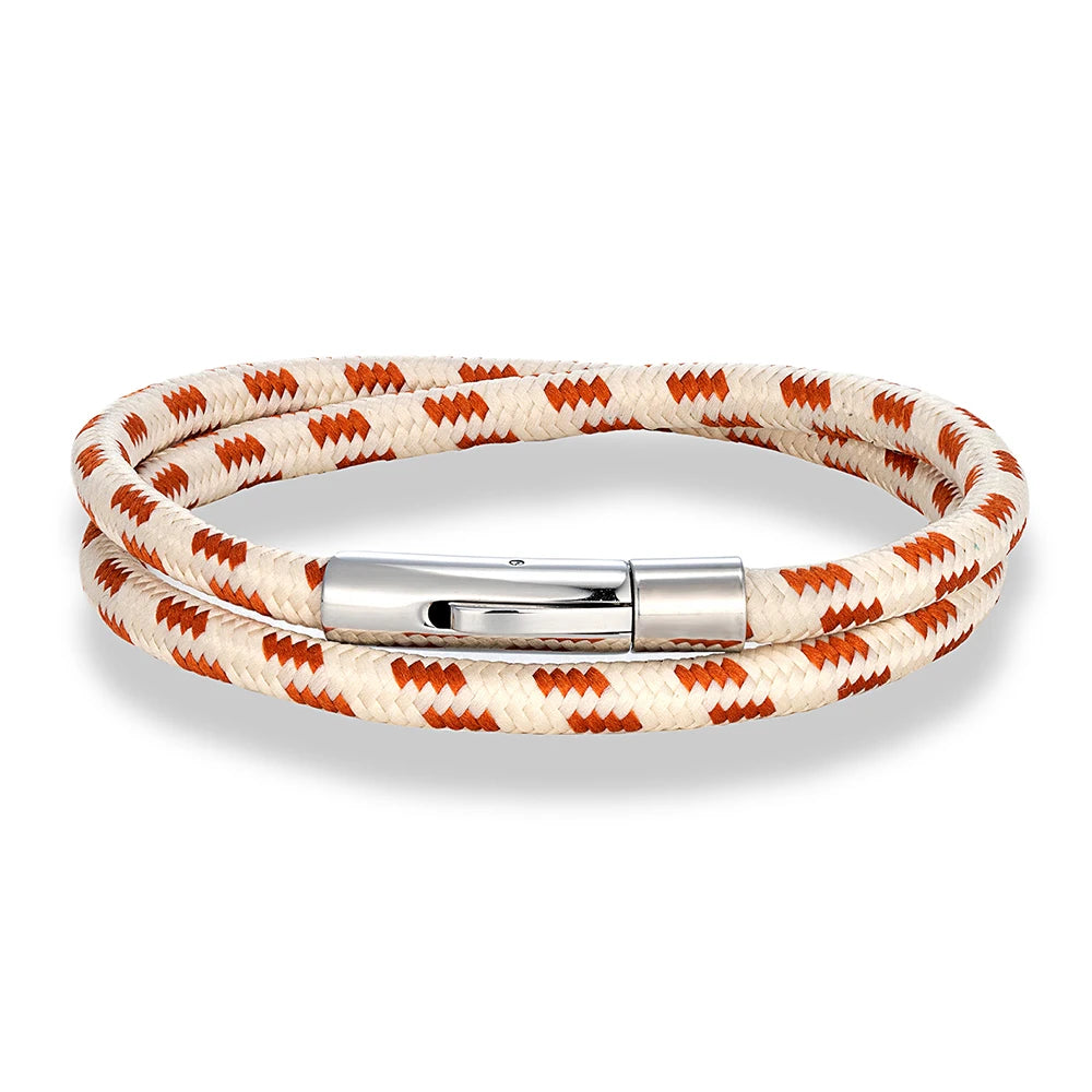 MKENDN Minimalist 5MM Nautical Rope Bracelet for Men Women Polished Stainless Steel Buckle Sailing Jewelry Homme Pulseras