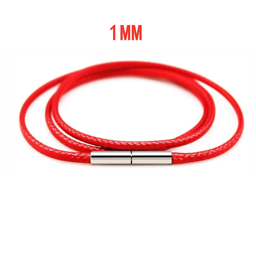 MKENDN Black Leather Chain Necklace for Diy Women Men Handmade Braid Rope Long Necklace 40/50/60/70CM Neck Pendant Chain Jewelry