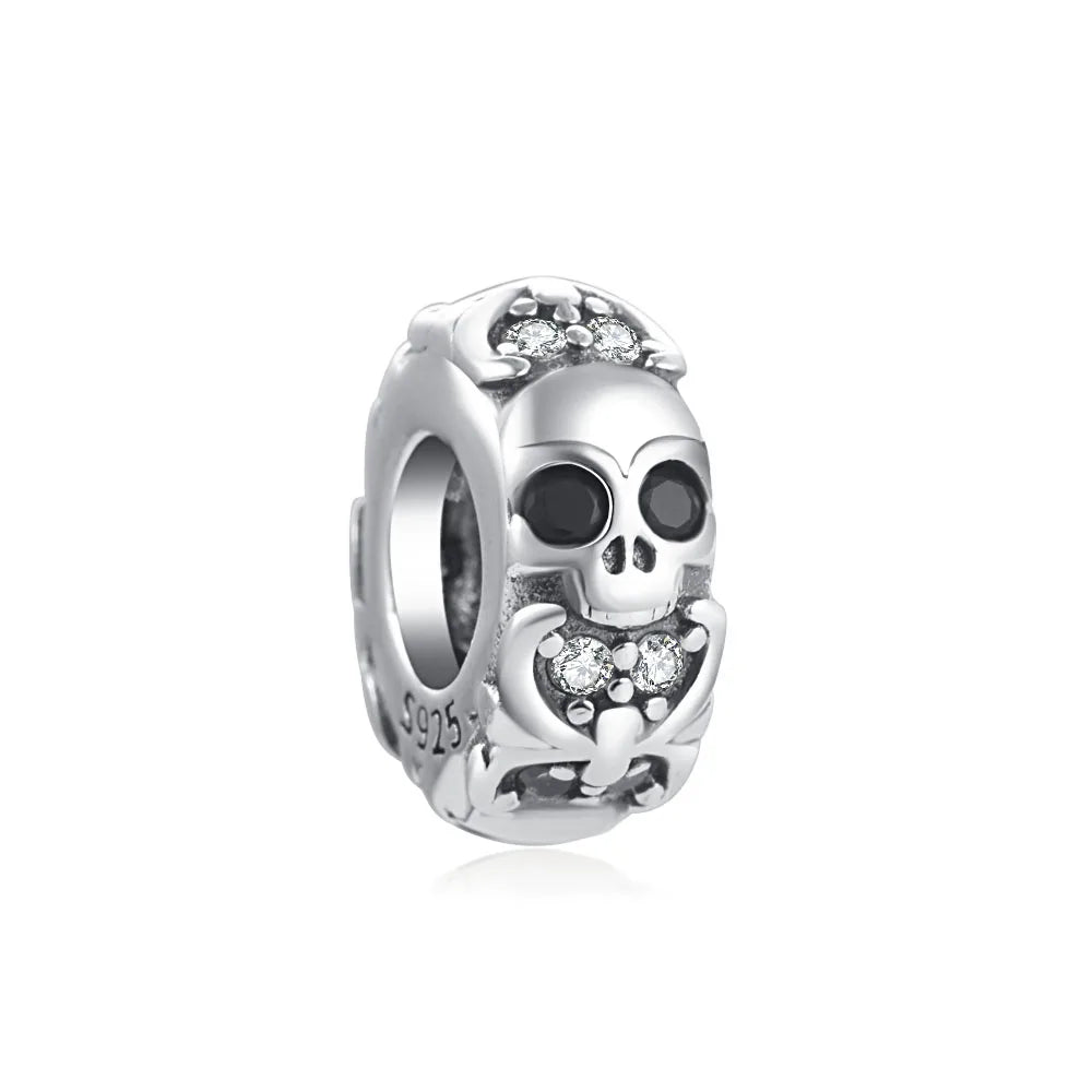 New 925 Silver Dark Black Series Charm Clown Bead Spider Pendant Talisman Women's Jewelry Fit Original European Bracelet Gift