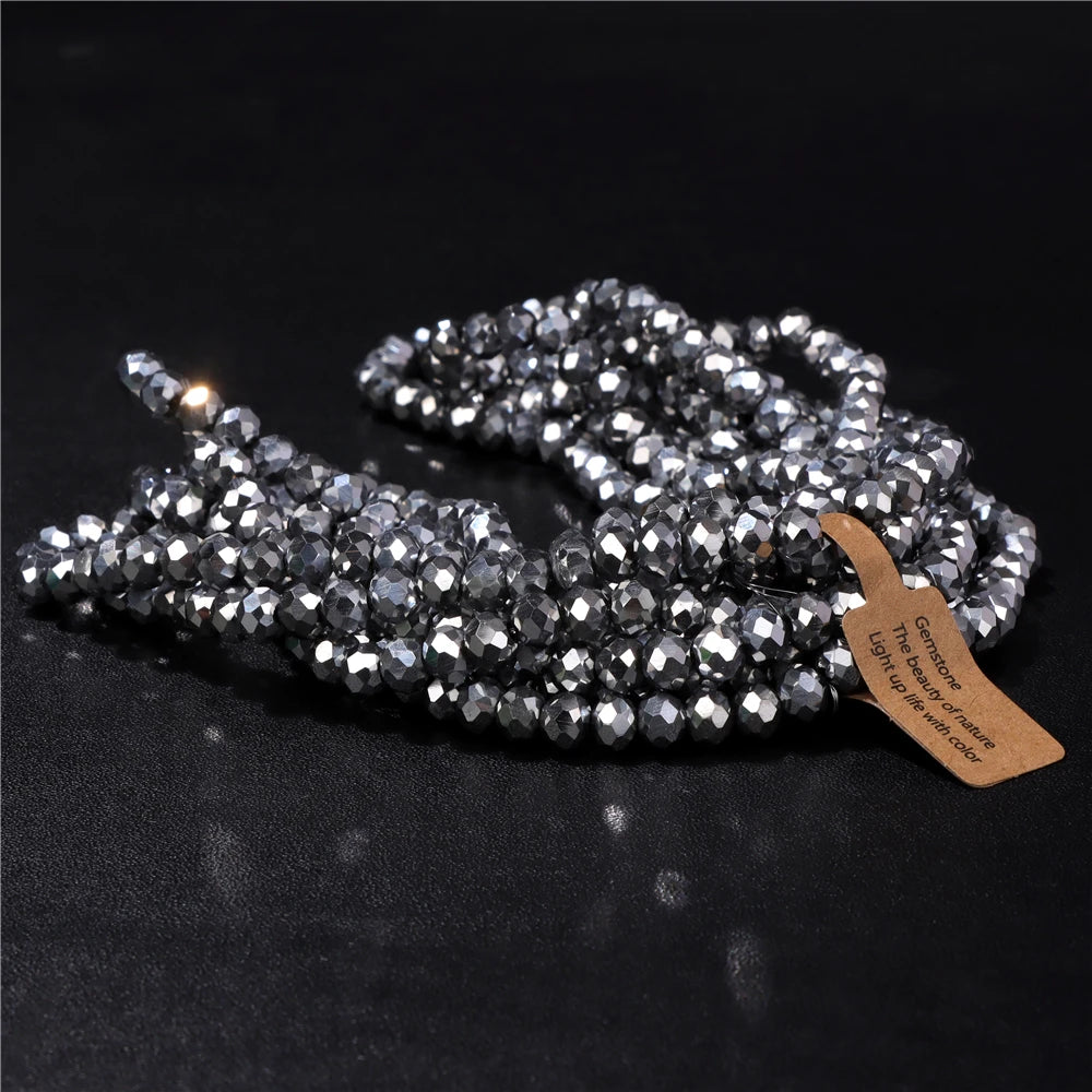 Wholesale 5 strand/lot Faceted Austrian Crystal Bead Rondelle Loose Spacer AB Color Glass Beads For Jewelry Making  Accessories