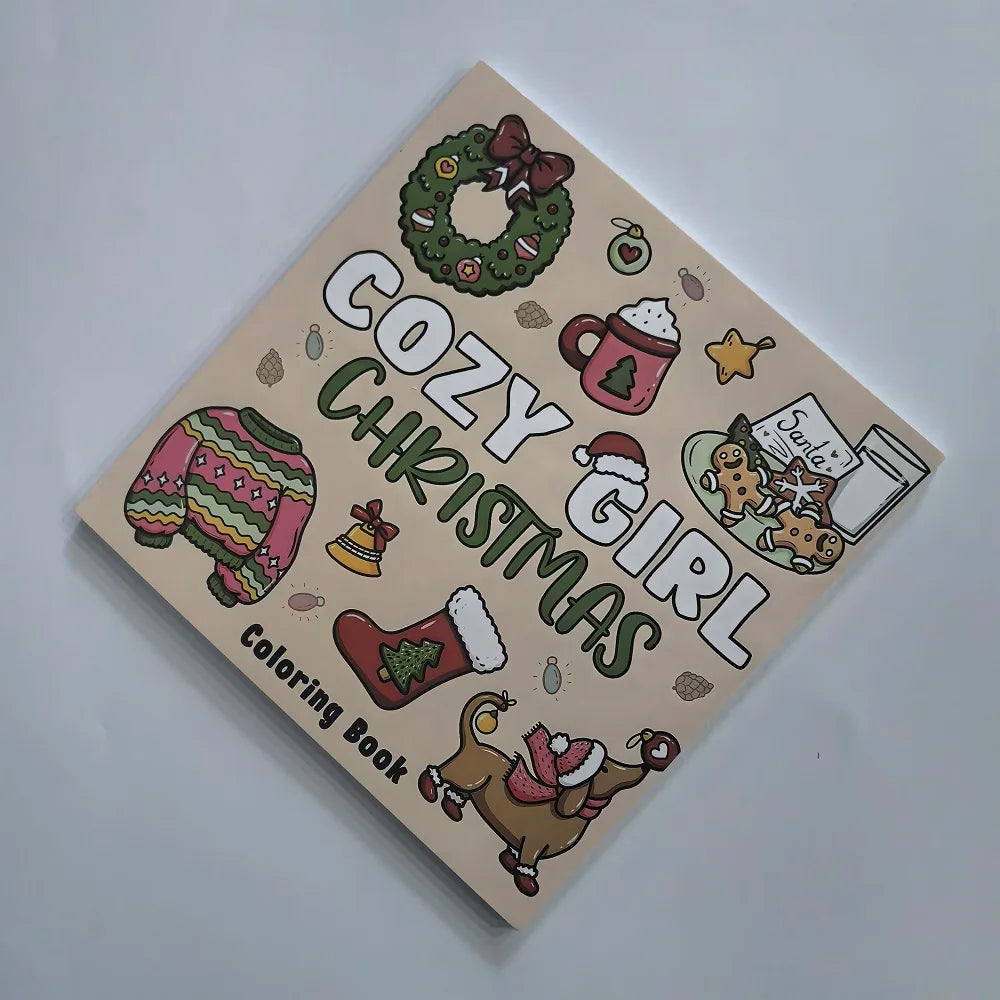 Cozy Girl Christmas Cute & Easy Coloring Book for Adults Cute Drawing Book Perfect Gift for Party and Birthday