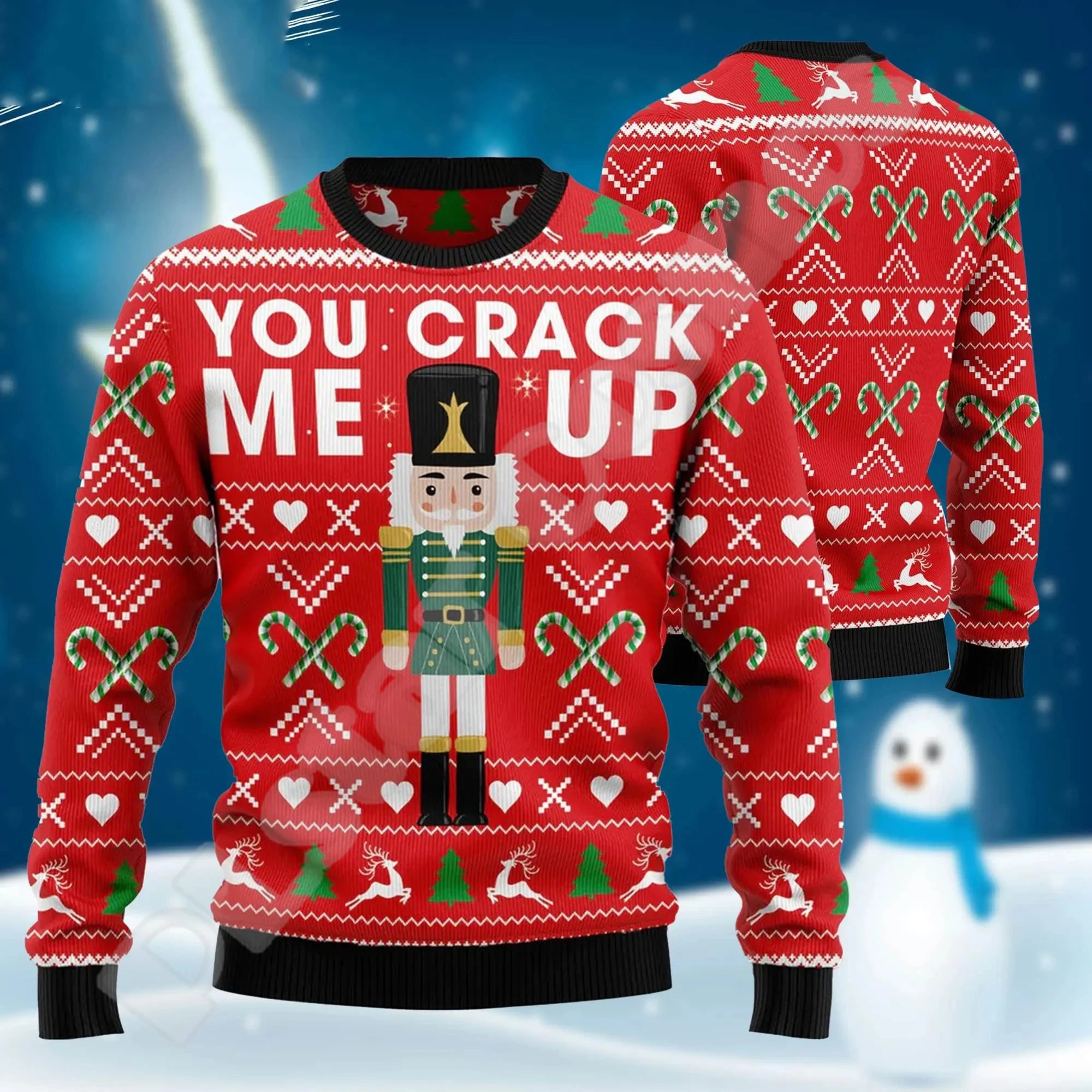 Christmas Knitted Sweater Graffiti Tattoo Retro Vintage Sweatshirts 3DPrint Unisex Pullover Harajuku Casual Funny Long Sleeve X1