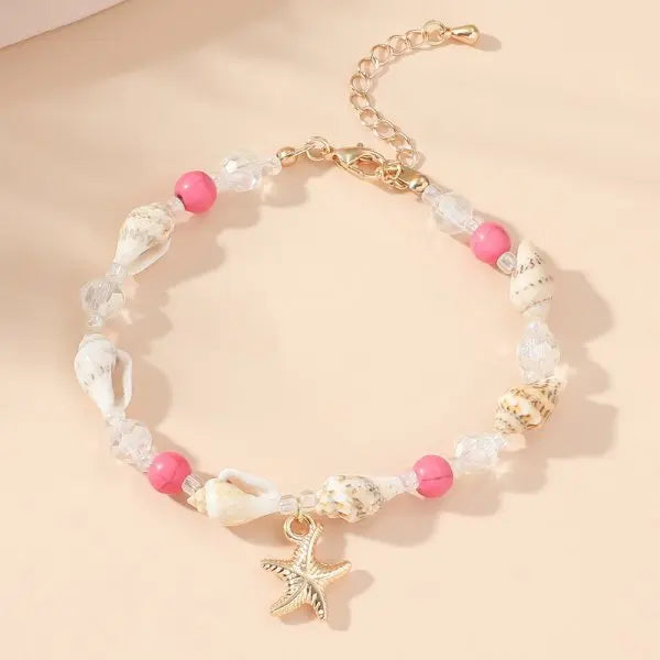Bohemian Beach Sea Shell Conch Starfish Bracelet For Women Girl Fashion Adjustable Beaded Bangles Summer Party Jewelry Gifts