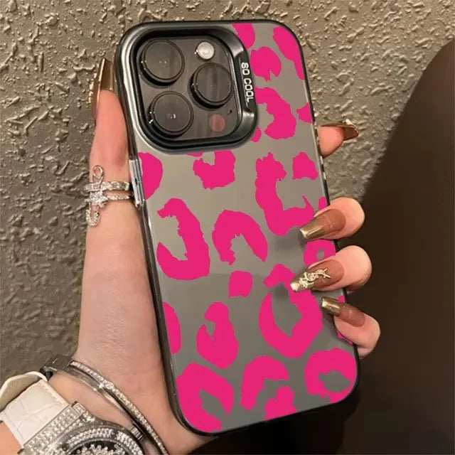 Leopard Print Electroplate Silver Phone Case for Xiaomi 14T Pro Cases Mi 13 12 11 Lite 14 13T 12T Poco M6 X5 X6 F5 F6 Pro Cover - Madeinsea©