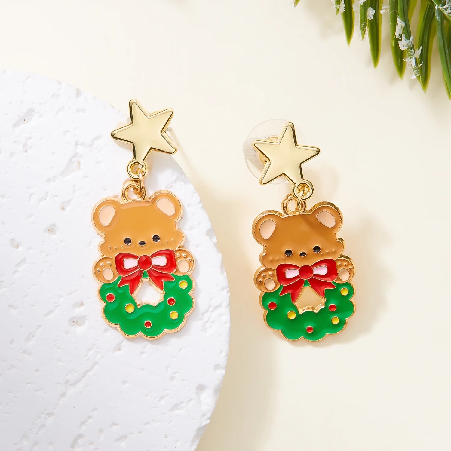 Christmas Asymmetrical Dangle Earrings For Women Santa Claus Christmas Tree Snowman Angel Zircon Pendant Earring Xmas Jewelry
