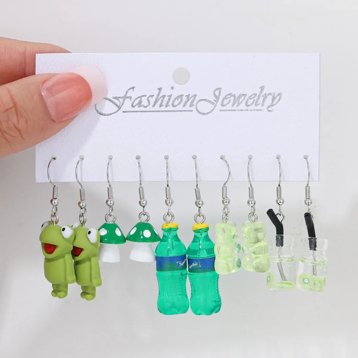 New Cartoon Heart Ice Cream Milk Tea Earrings Set for Women Girl Cute Colorful Geometric Animal Drop Earring Trendy Jewelry Gift - Madeinsea©