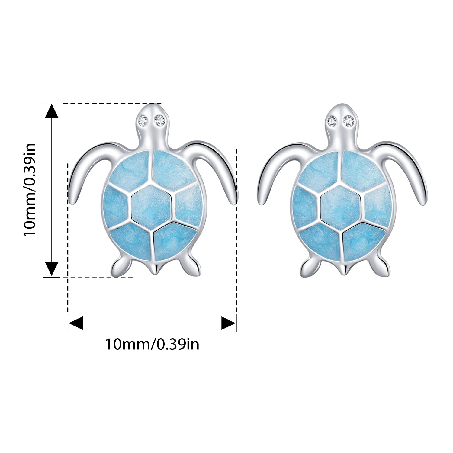 BISAER 925 Sterling Silver Seahorse Stud Earrings Starfish Turtle Fish Hoop Earrings for Party Unisex Fine Jewelry Holiday Gift