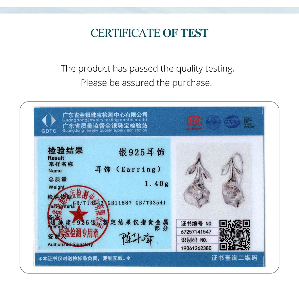 BAMOER Solid 925 Sterling Silver Calla Lily Hook Earrings for Women, Pavéd CZ 3D Flower Dangle Earrings Elegant Jewelry Gift