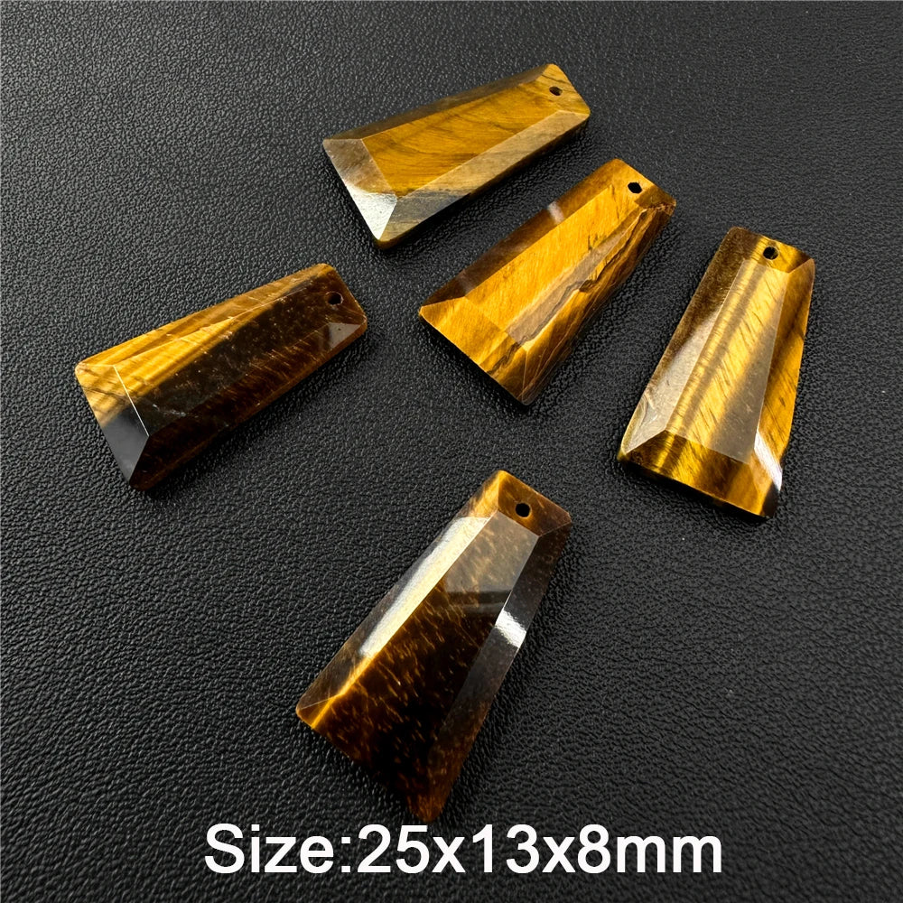 Natural Trapezoid Shape Stone Pendant High Quanlity Amethysts Labradorite Quartzs Charms Bead For Necklace Earrings DIY Handmade - Madeinsea©