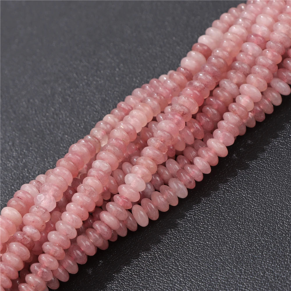 Natural Flat Round Stone Beads Abacus Shape Jaspers Quartzs Gems Beads For DIY Necklace Earrings Jewelry Making Accessori 2*4mm