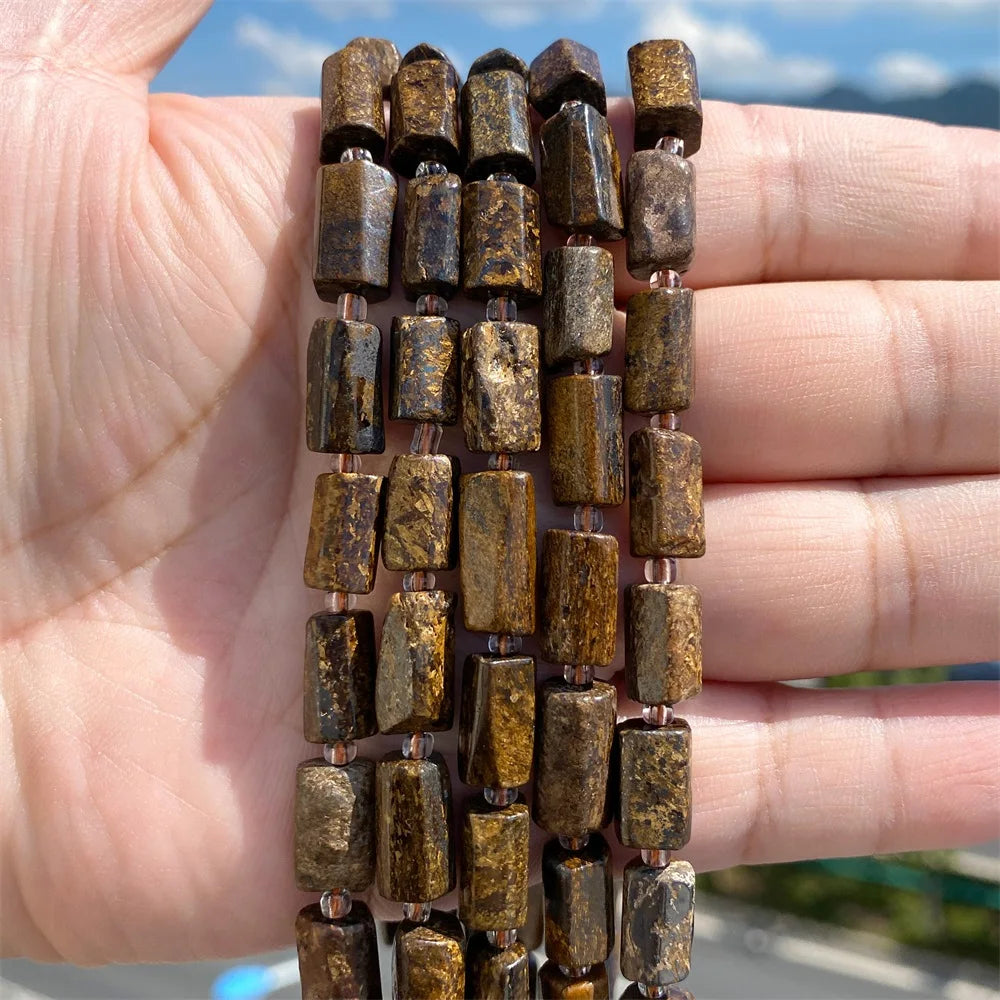 Natural Irregular Cylinder Stone Bead Charoite Amethyst Apatite Loose Charm Beads For Reiki Jewelry Making Bracelet Necklace DIY - Madeinsea©