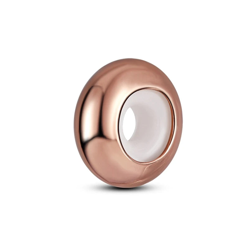 Silver Charm 925 Sterling Silver Clip Charms Safety Chain Charm CZ pave Round Clip Beads Fit Original Bracelet Jewelry Making