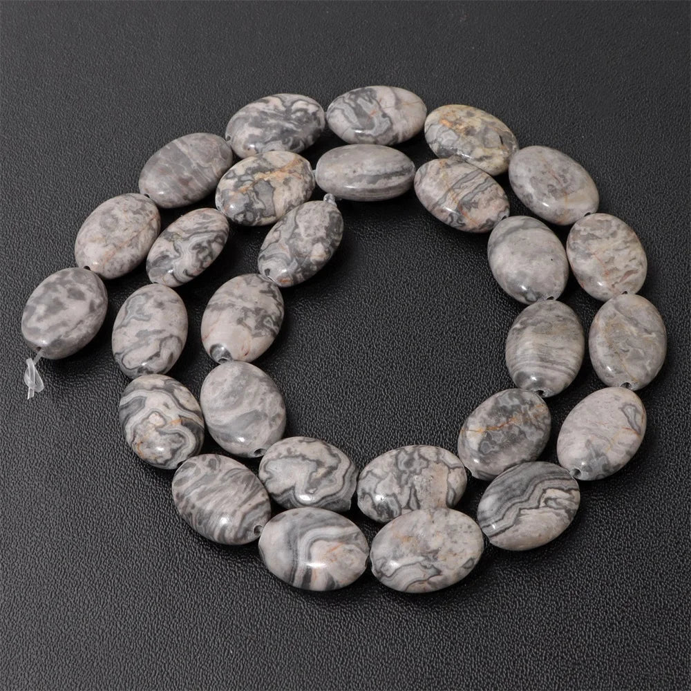 10x15mm Natural Stone Bead Flat Oval Shape Amazonite Rose Quartzs Amethysts Beads For Jewelry Making Necklace Bracelet Handmade