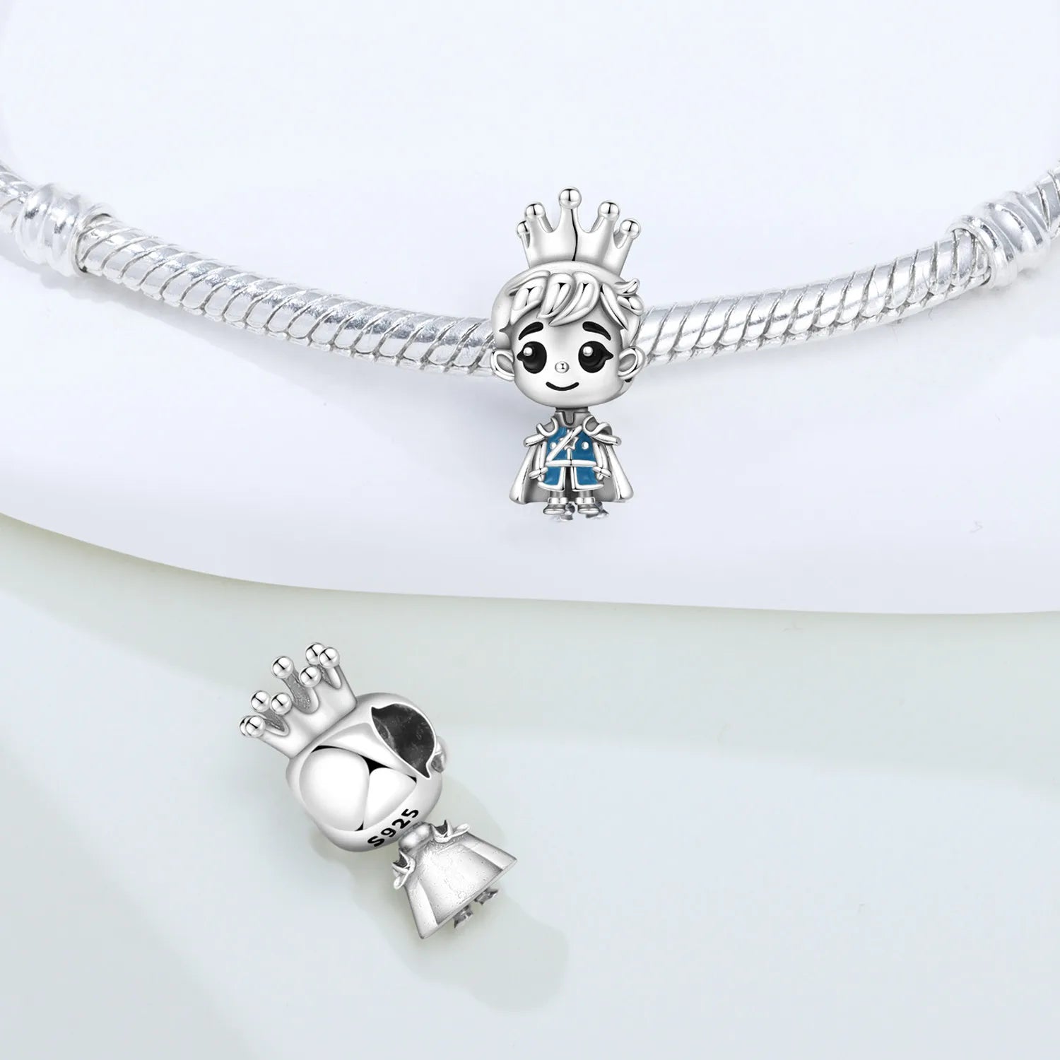 PANPOKI 925 Sterling Silver Prince Cartoon Character Beads Original Pendants Bracelet Charm Jewelry Party DIY Trendy Gifts