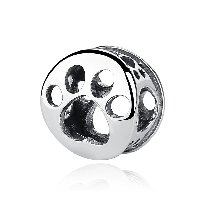 Original 925 Sterling Silver Charms Love Pets Dog Cat Paw Print Pendant Beads Fit Brand Bracelets Necklaces Women DIY Jewelry - Madeinsea©