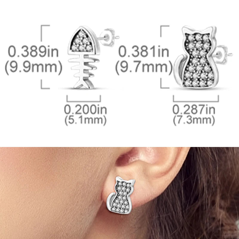 Earrings 925 Sterling Silver Stud Earrings Unicorn Star Zircon Stud Hoop Earrings For Women Girls Lovely Fashion Jewelry Gift
