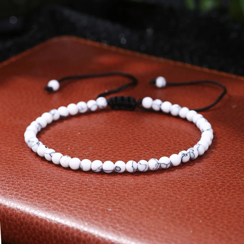 Noter New Braided Adjustable String Bracelet Unisex 4mm/6mm Obsidian Lava Tiger Eyes Stone Healing Braclet Cycling Accessories