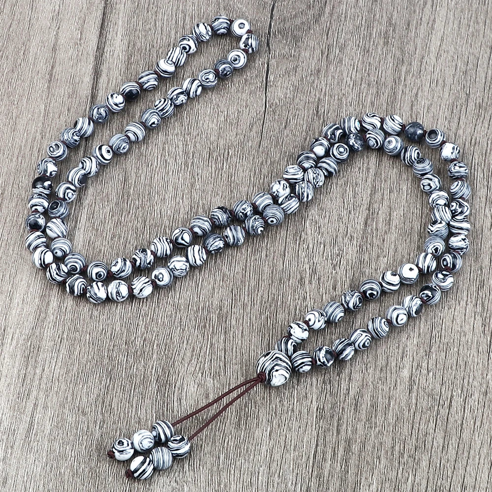 108 Natural Stone Fire Agate Black Onyx Beads Bracelet Necklace Men Multicolor Tiger Eye Necklace Women Malachite Prayer Jewelry