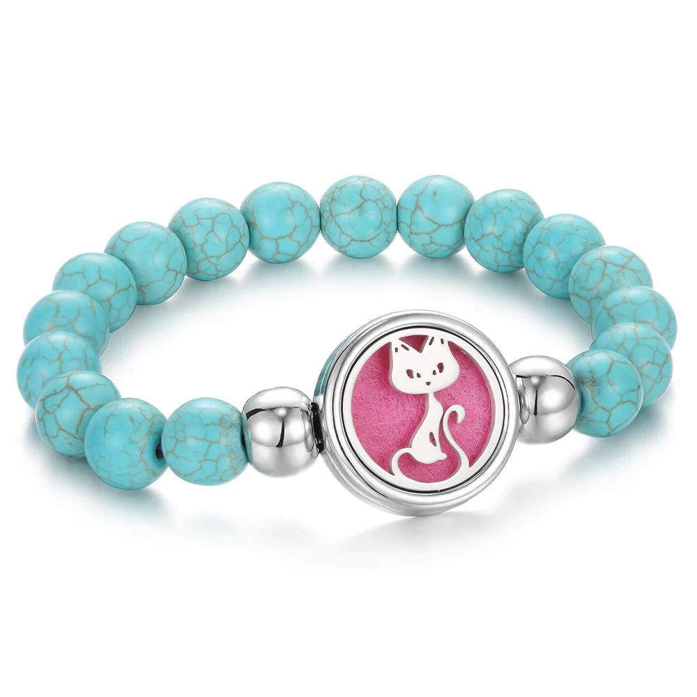 Aromatherapy Beaded Bracelet Aroma Jewelry Essential Oil Bracelet Elastic Beads Bracelet Perfume Aroma Diffuser Locket Bracelets - Madeinsea©