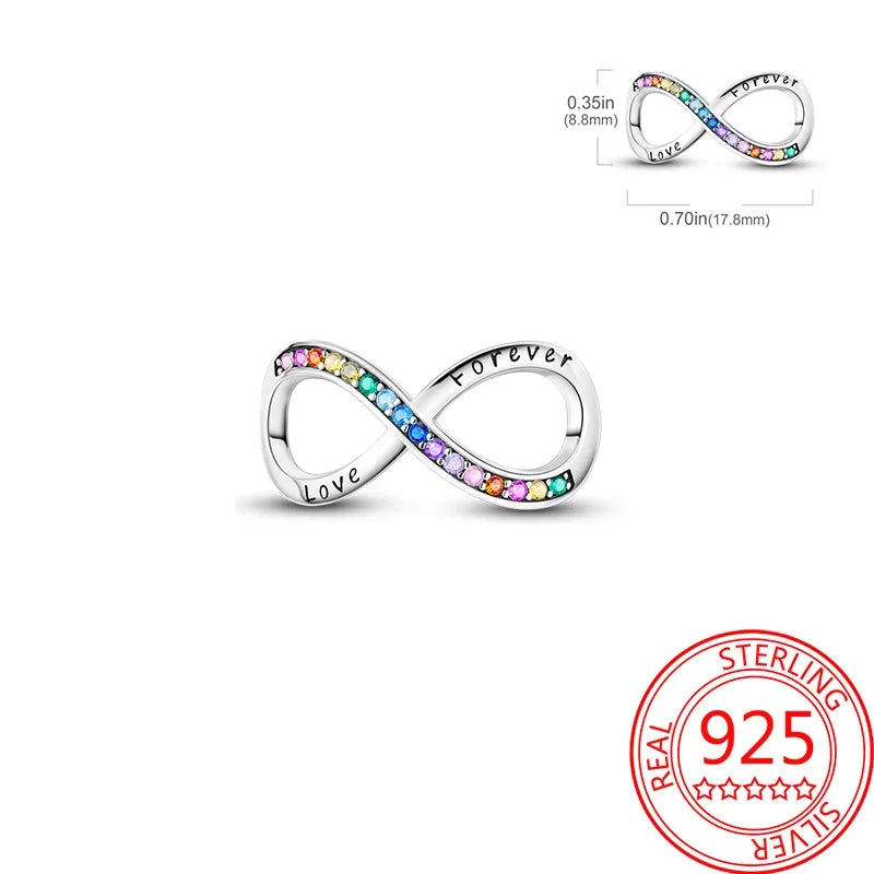 Real S925 Sterling Silver Colorful Hummingbird Flowers Charms Spring Series Beads Fit Original Bracelets DIY Jewelry for Women