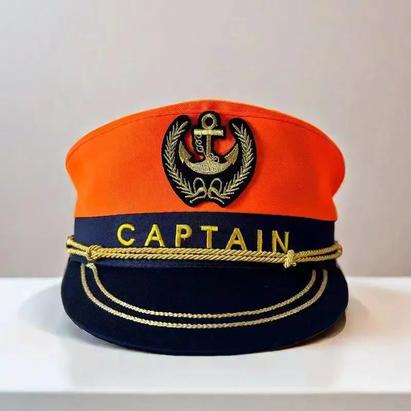 Navy hat with anchor badge, four different colors, Captain letter, fashion, for cruise parties, bachelorette party, cosplay