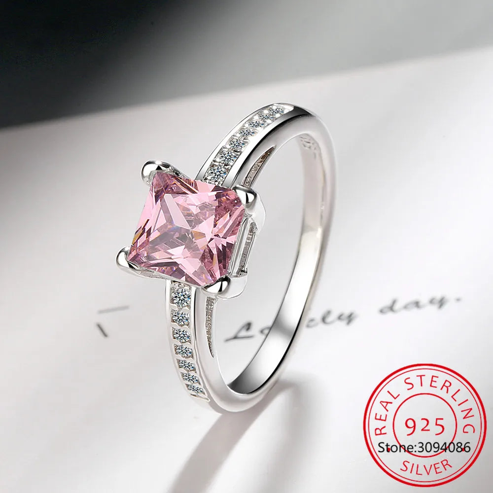 1-2CT Princess Cut Moissanite Engagement Ring VVS D Colorless Solitaire Diamond Promise Bridal Ring For Women Wedding Jewelry