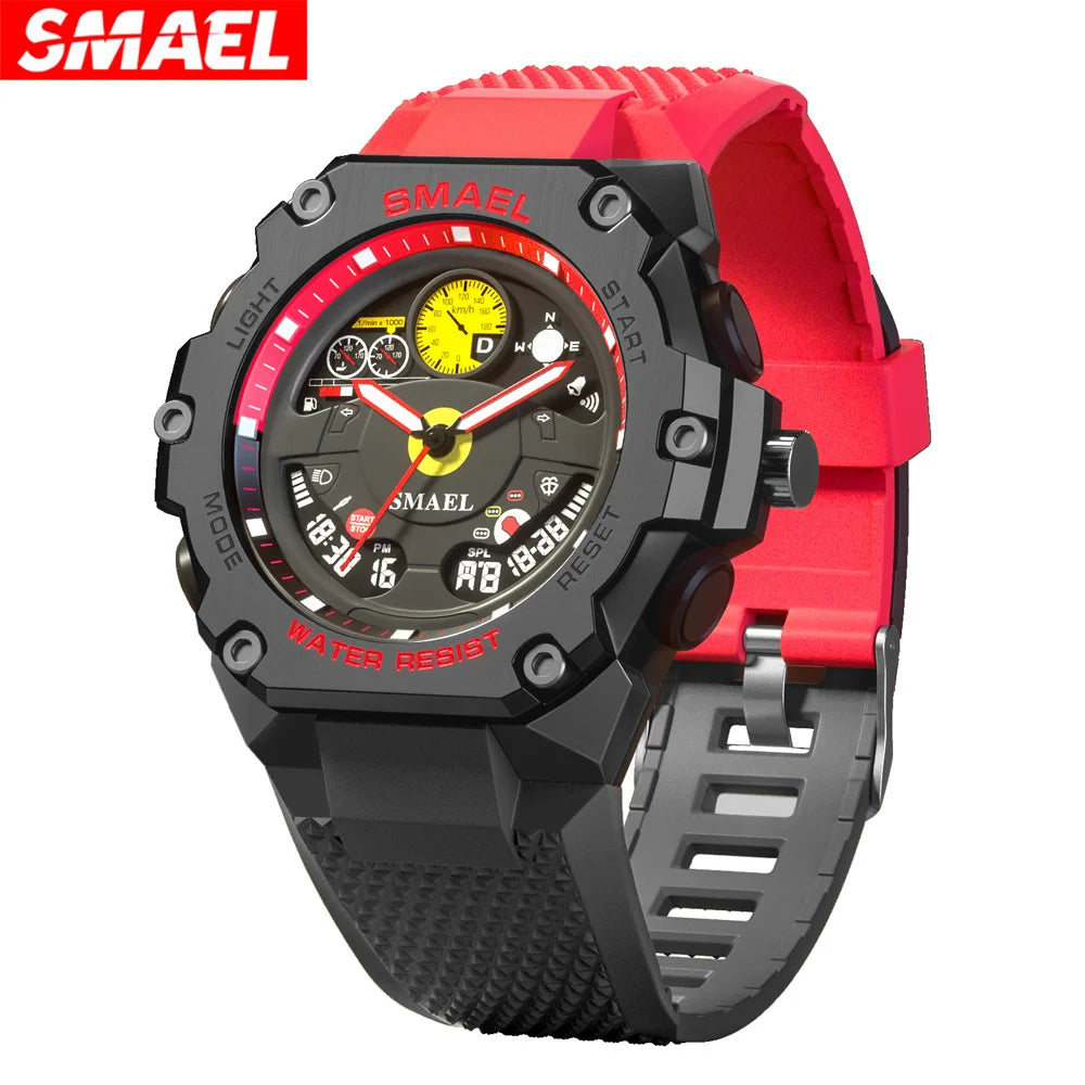 SMAEL 8092 Electronic Quartz Watch Students Multifunction Waterproof Luminous Alarm Clock Calendar Outdoor Sport Watches for Man