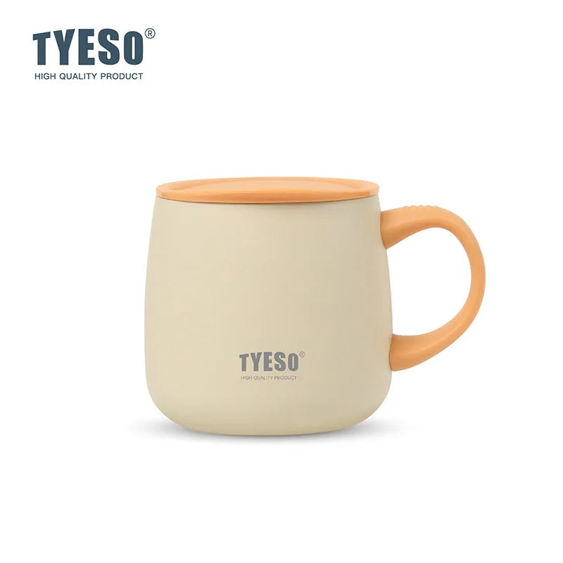 TYESO Vacuum Insulated Coffee Mug with Handle Lid Double Wall Vacuum Office Coffee Cup 355mML Vacuum Sealed for Hot Tea/Coffee