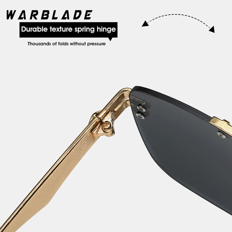 2025 INS Popular Rimless Pilot Sunglasses Men Women Square Shades Retro Brand Female Sun Glasses Vintage Fashion Oculos De Sol