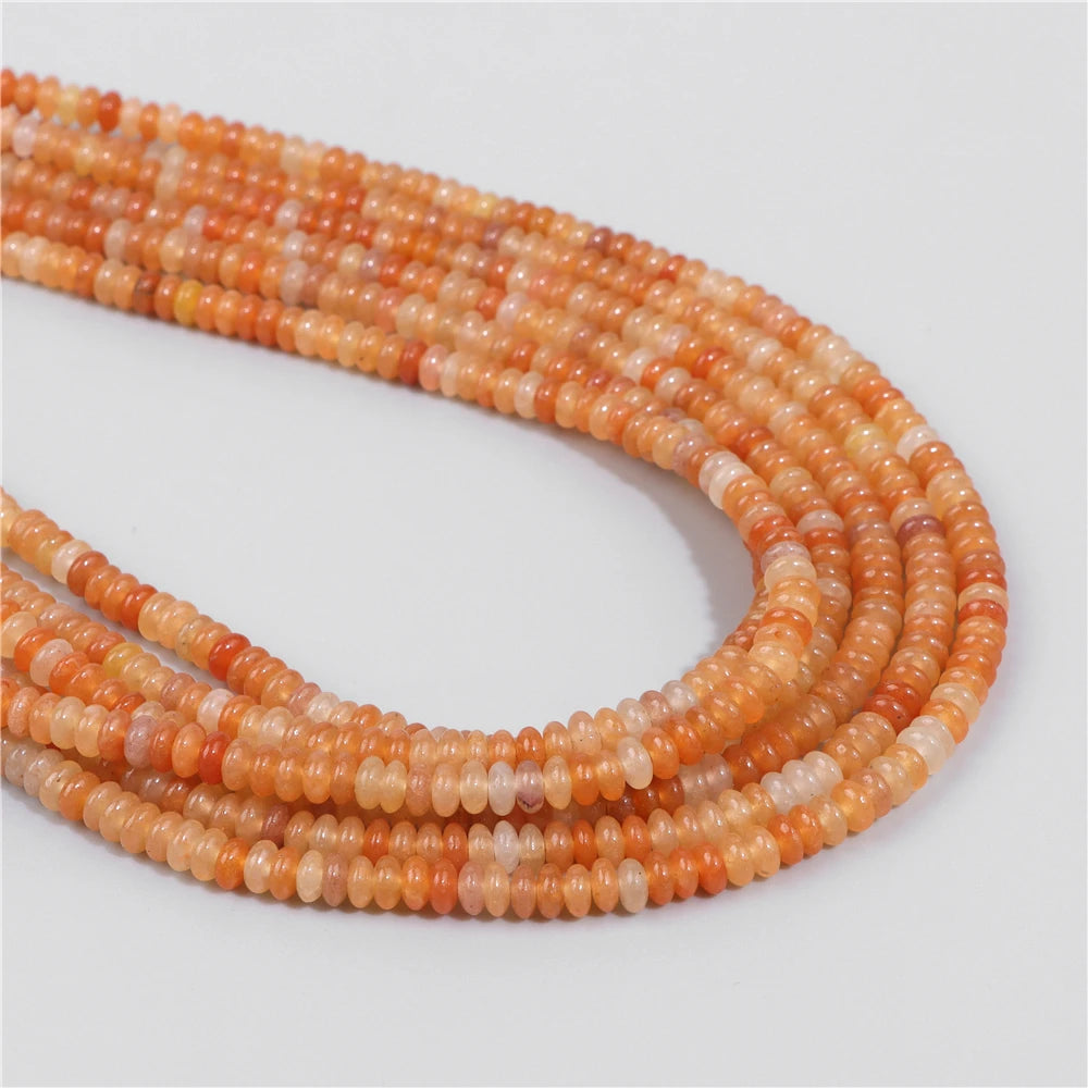 Natural Flat Round Stone Beads Abacus Shape Jaspers Quartzs Gems Beads For DIY Necklace Earrings Jewelry Making Accessori 2*4mm