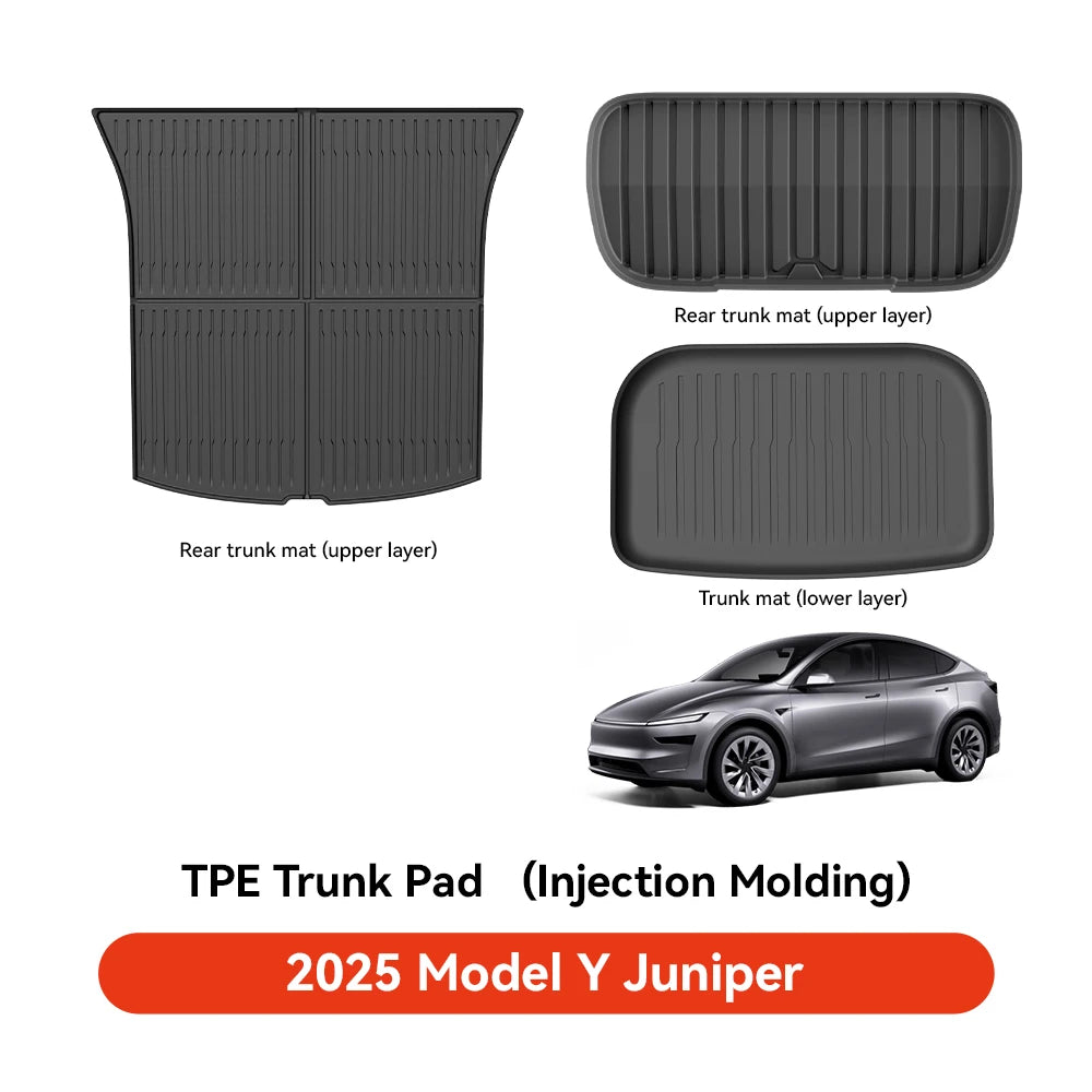 YZ For Tesla Floor Mat Model Y Juniper 2025 Car Trunk Mat Luggage Mat TPE waterproof Anti-Slip Set Floor Liner Mat - Madeinsea©