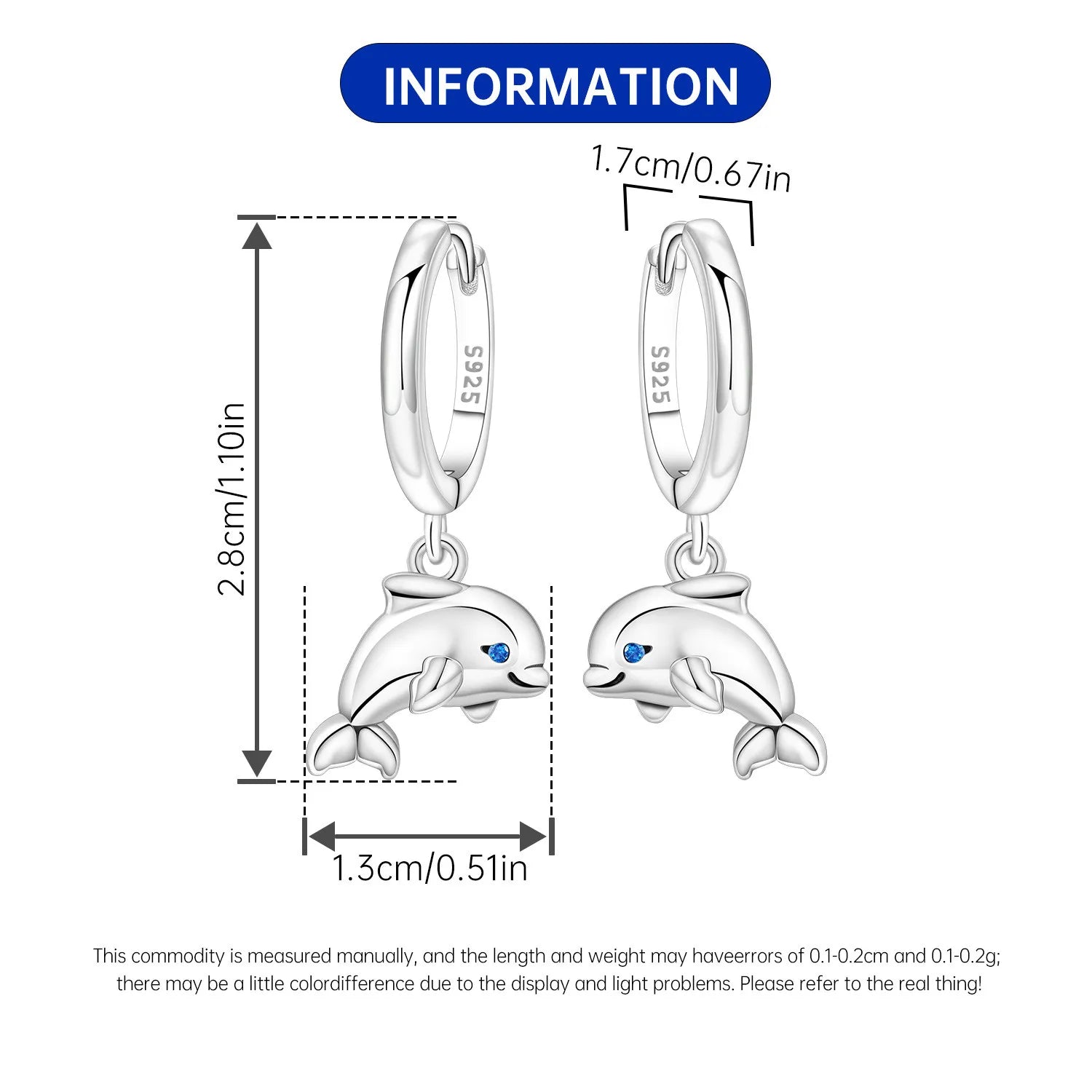 PANPOKI 925 Sterling Silver Dolphin Marine Animal Drop Earrings Women Earrings Charm Fashion Versatile Party Jewelry Gifts