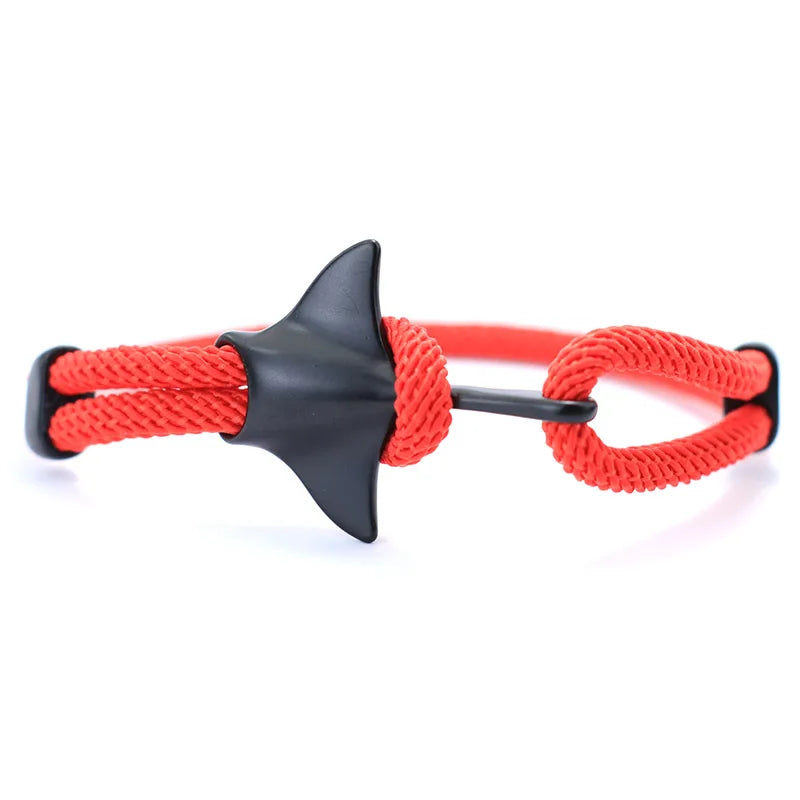 Men Devilfish Bracelet Adjustable Marine Animal Hand Rope Beach Surf Long Rope Manta Braclet Wristlet Jewelry Pulseira