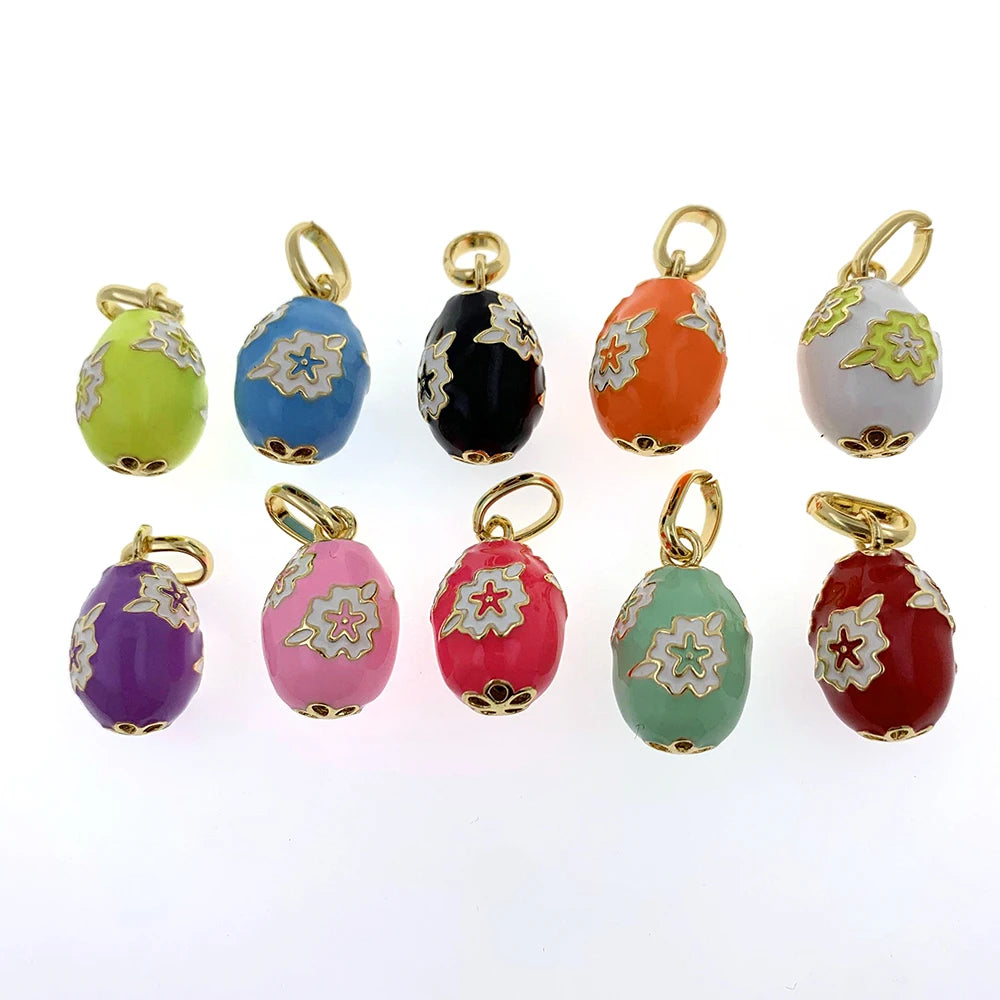 Collier avec pendentif en forme d'œuf de Fabergé russe en forme de croix religieuse pour le jour de Pâques, en émail coloré rose et zircone cubique, plaqué or, accessoire cadeau pour femme