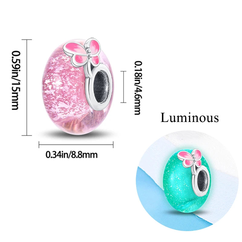 2024 neue 925 Sterling Silber Charms Glühwürmchen Sterne Glühende Leuchtende Charme Perlen für Original Anhänger Armbänder DIY Schmuck Geschenk