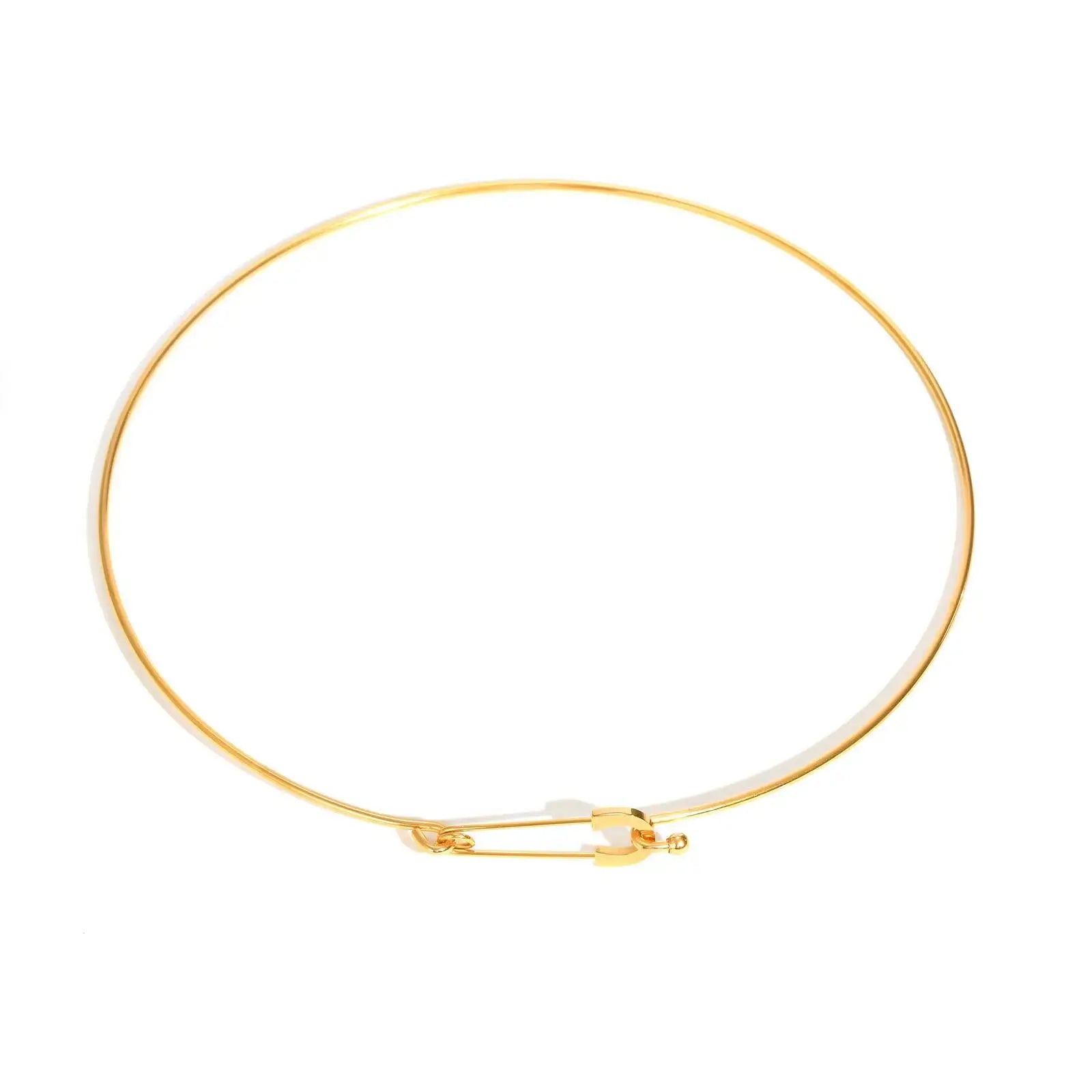 Vnox Simple Stainless Steel Choker Necklace For Women Round Gold Plated Lightweight Jewelry Fashion Neck Collar Daily Wear