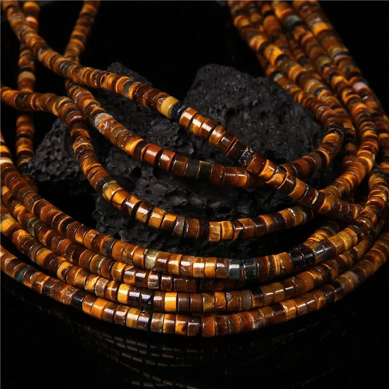 New Fashion Flat Disc Round Stone Bead 4x2MM Quartzs Imperial Agat Jaspers Loose Spacer Heishi Beads Jewelry Diy Accessories