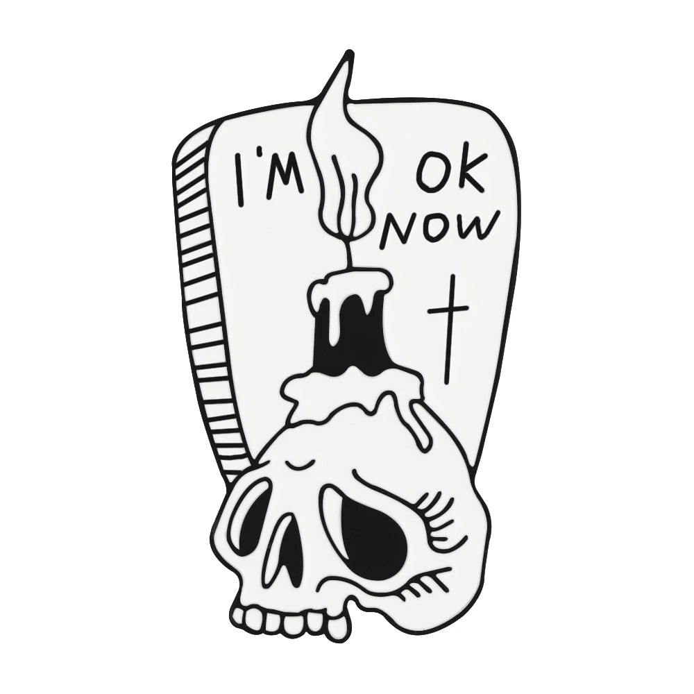 More Styles Halloween Day Punk Skeleton Enamel Pin Women Men Rose Flower Skull Brooches Metal Jean Coat Lapel Pin Badge Jewelry